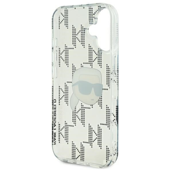 Futrola za Apple iPhone 16, Karl Lagerfeld, IML Luxury Electroplated Karl's Head, Prozirna