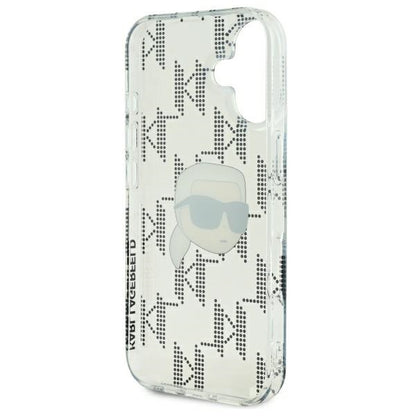 Futrola za Apple iPhone 16, Karl Lagerfeld, IML Luxury Electroplated Karl's Head, Prozirna