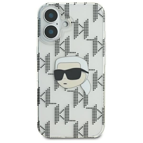 Futrola za Apple iPhone 16, Karl Lagerfeld, IML Luxury Electroplated Karl's Head, Prozirna