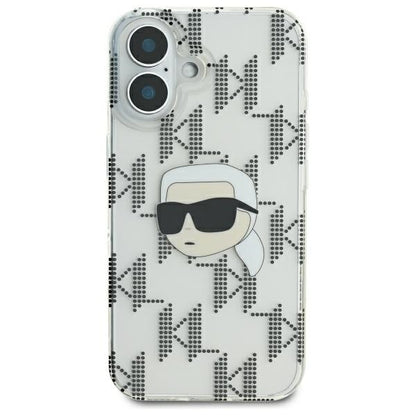 Futrola za Apple iPhone 16, Karl Lagerfeld, IML Luxury Electroplated Karl's Head, Prozirna