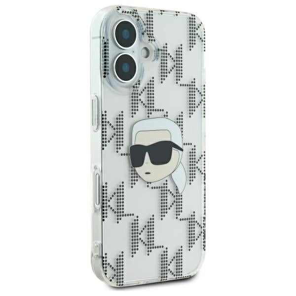 Futrola za Apple iPhone 16, Karl Lagerfeld, IML Luxury Electroplated Karl's Head, Prozirna