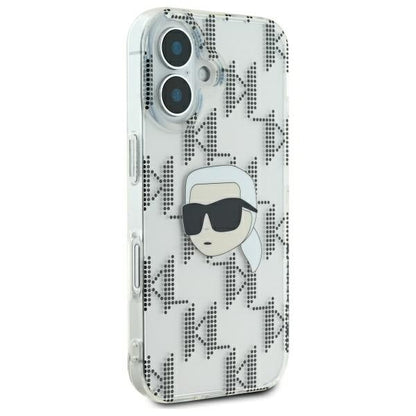 Futrola za Apple iPhone 16, Karl Lagerfeld, IML Luxury Electroplated Karl's Head, Prozirna
