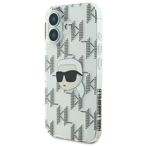 Futrola za Apple iPhone 16, Karl Lagerfeld, IML Luxury Electroplated Karl's Head, Prozirna