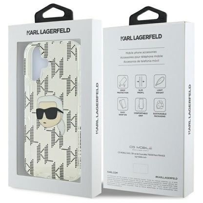 Futrola za Apple iPhone 16, Karl Lagerfeld, IML Luxury Electroplated Karl's Head, Prozirna