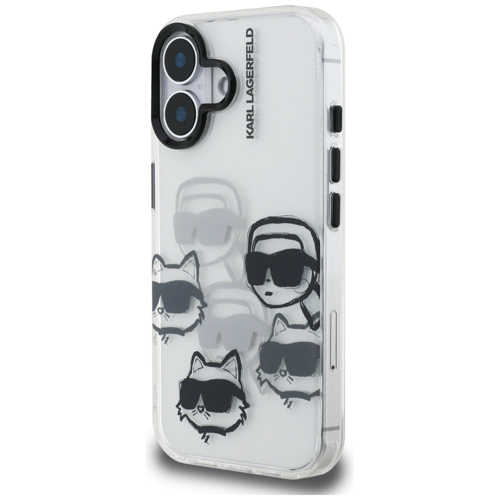 Futrola za Apple iPhone 16, Karl Lagerfeld, IML Luxury Multi Head Pattern, Prozirna