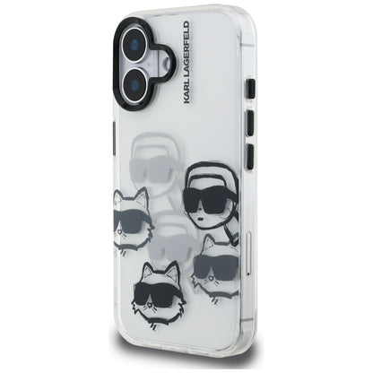 Futrola za Apple iPhone 16, Karl Lagerfeld, IML Luxury Multi Head Pattern, Prozirna