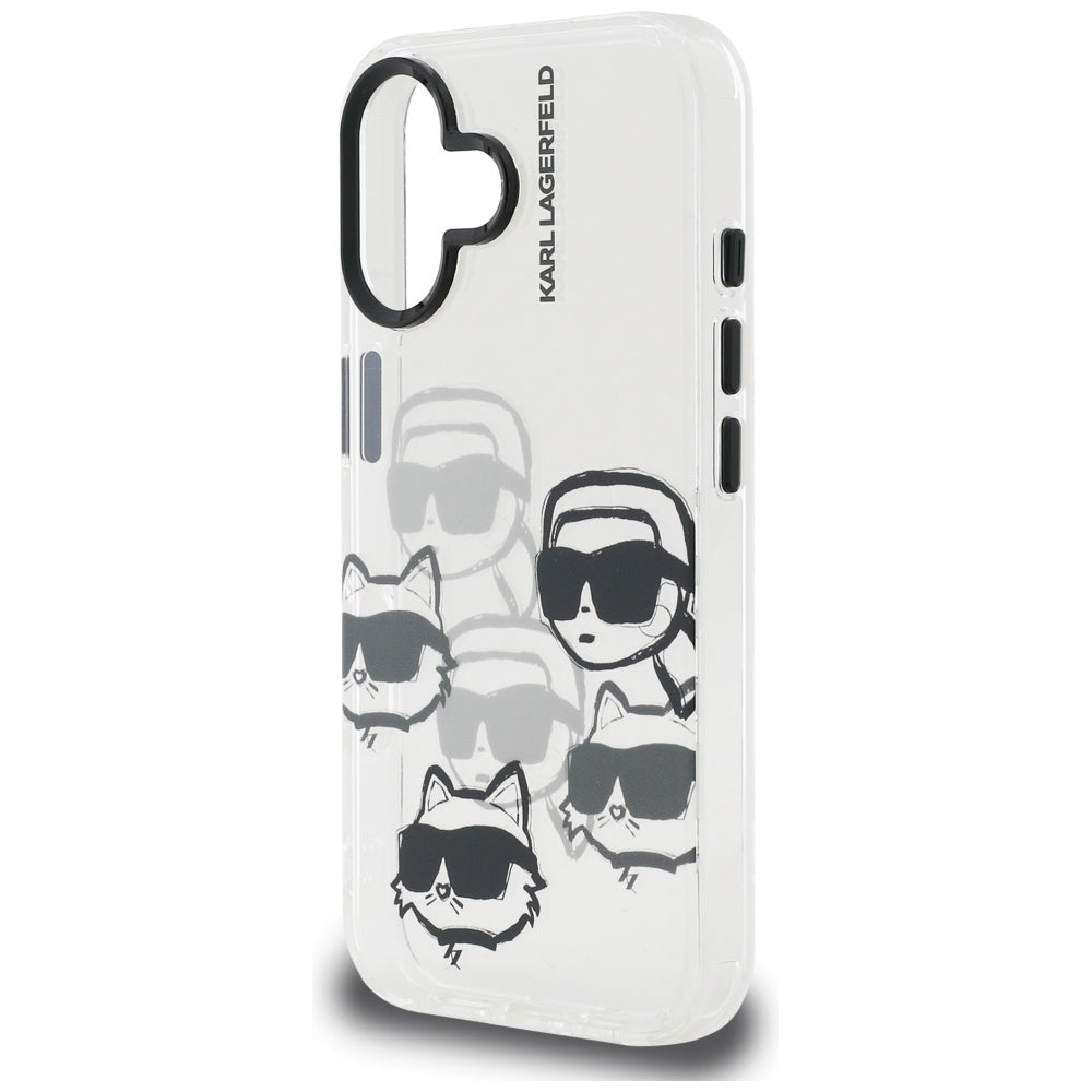 Futrola za Apple iPhone 16, Karl Lagerfeld, IML Luxury Multi Head Pattern, Prozirna