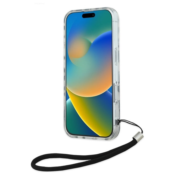 Futrola za Apple iPhone 16, Karl Lagerfeld, IML Luxury Zebra Pattern with Strap, Crna