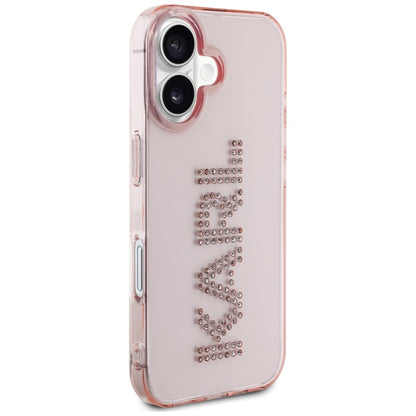 Futrola za Apple iPhone 16, Karl Lagerfeld, IML Rhinestones Pink Logo, Roza