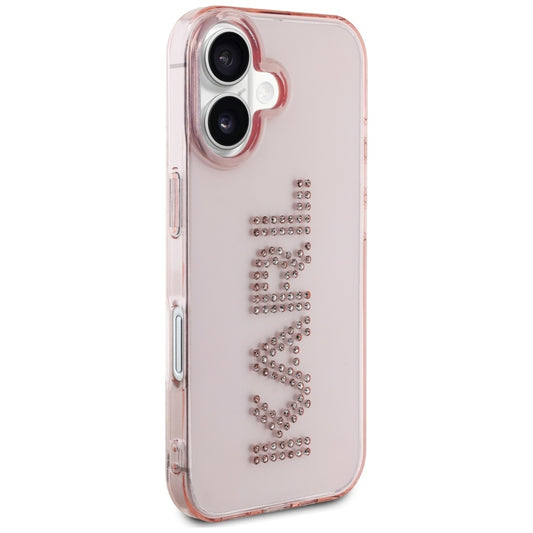 Futrola za Apple iPhone 16, Karl Lagerfeld, IML Rhinestones Pink Logo, Roza