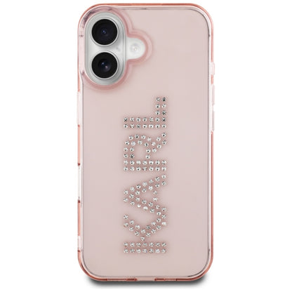 Futrola za Apple iPhone 16, Karl Lagerfeld, IML Rhinestones Pink Logo, Roza