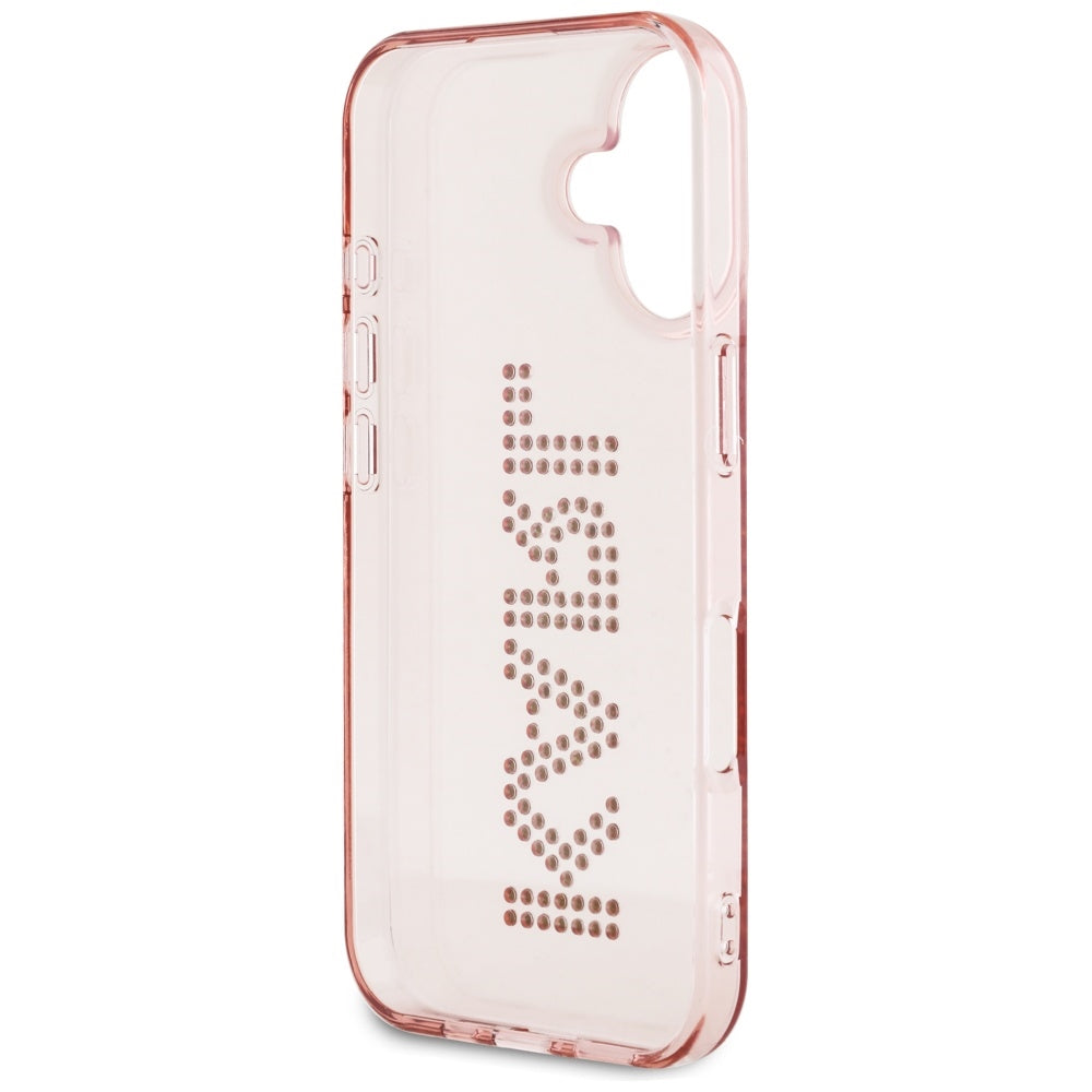Futrola za Apple iPhone 16, Karl Lagerfeld, IML Rhinestones Pink Logo, Roza