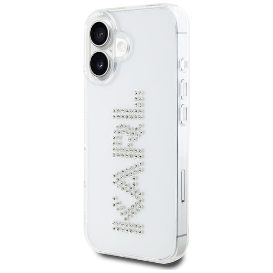 Futrola za Apple iPhone 16, Karl Lagerfeld, IML Rhinestones Transparent Logo, Prozirna