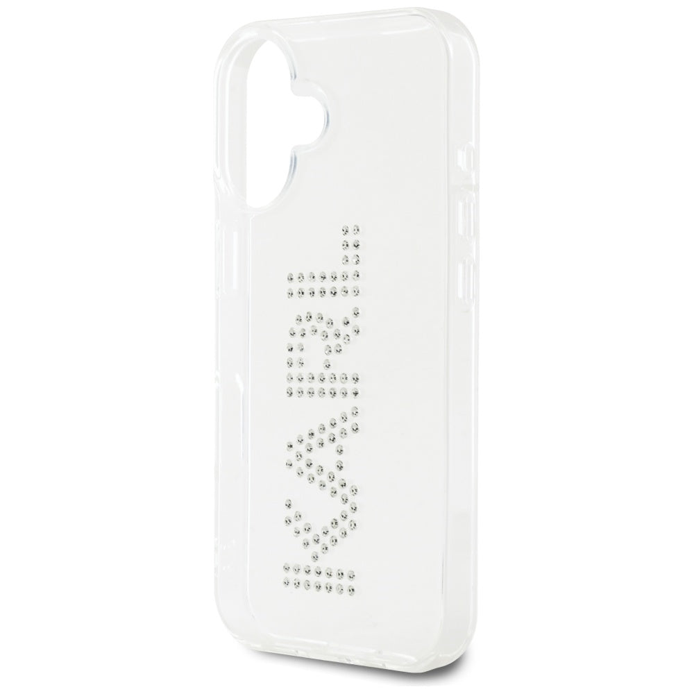 Futrola za Apple iPhone 16, Karl Lagerfeld, IML Rhinestones Transparent Logo, Prozirna