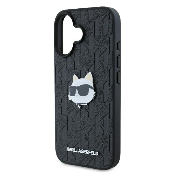 Futrola za Apple iPhone 16, Karl Lagerfeld, Monogram Choupette's Head, Crna