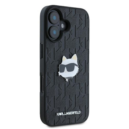Futrola za Apple iPhone 16, Karl Lagerfeld, Monogram Choupette's Head, Crna
