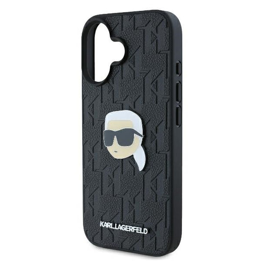 Futrola za Apple iPhone 16, Karl Lagerfeld, Monogram Karl's Head, Crna