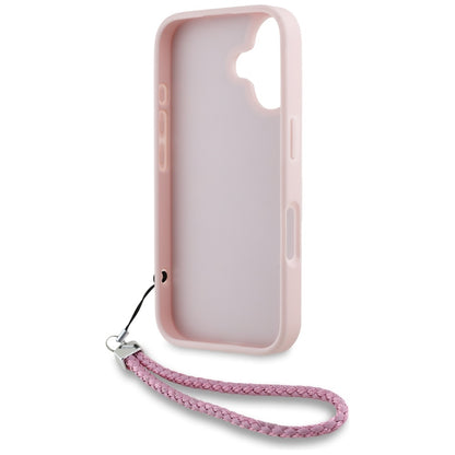 Futrola za Apple iPhone 16, Karl Lagerfeld, Quilted Initial Logo & Chain Strap, Roza