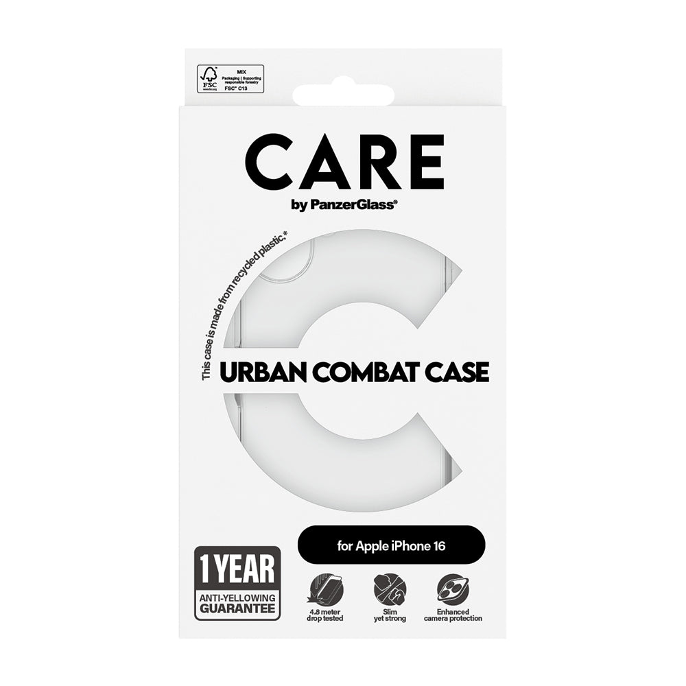 Futrola za Apple iPhone 16, PanzerGlass, Care Urban Combat, Prozirna
