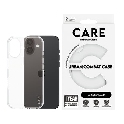Futrola za Apple iPhone 16, PanzerGlass, Care Urban Combat, Prozirna