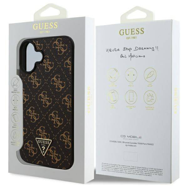 Futrola za Apple iPhone 16 Plus, Guess, 4G Triangle Logo, Crna