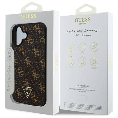 Futrola za Apple iPhone 16 Plus, Guess, 4G Triangle Logo, Crna