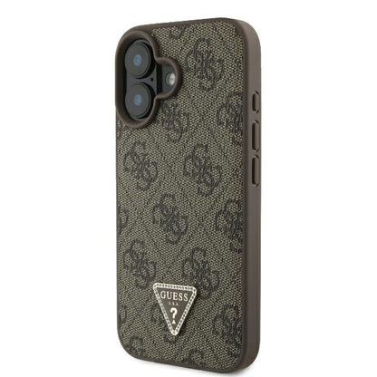 Futrola za Apple iPhone 16 Plus, Guess, 4G Triangle Strass, Smeđa