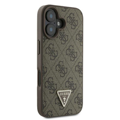 Futrola za Apple iPhone 16 Plus, Guess, 4G Triangle Strass, Smeđa
