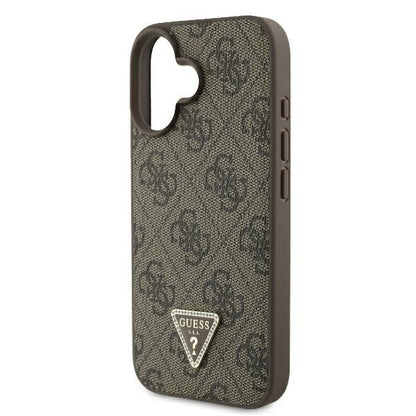 Futrola za Apple iPhone 16 Plus, Guess, 4G Triangle Strass, Smeđa