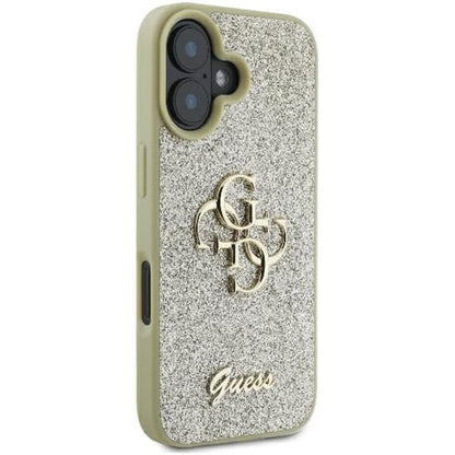 Futrola za Apple iPhone 16 Plus, Guess, Fixed Glitter Big 4G, Zlatna