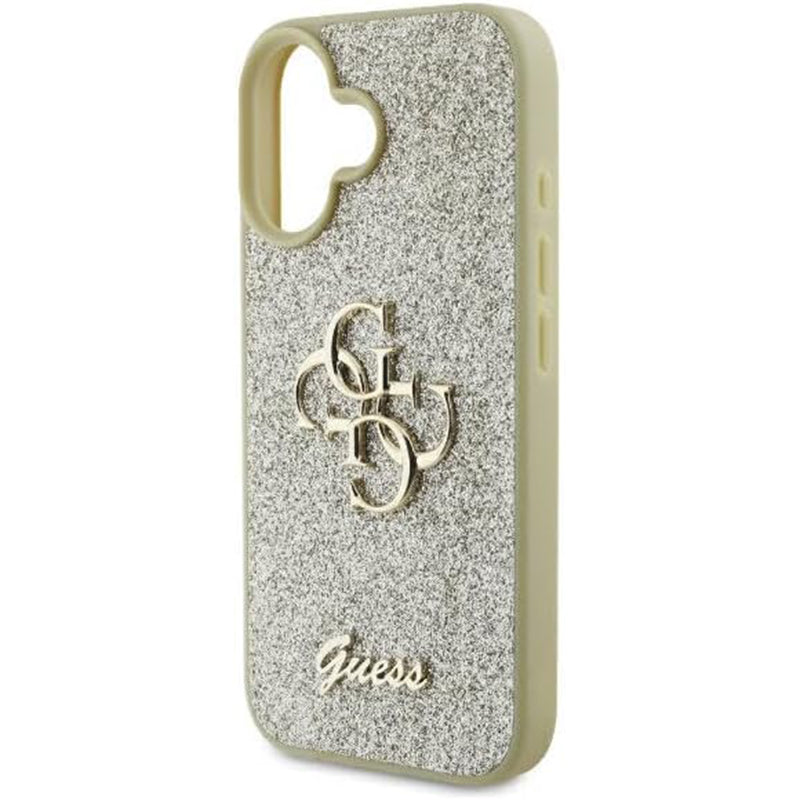 Futrola za Apple iPhone 16 Plus, Guess, Fixed Glitter Big 4G, Zlatna