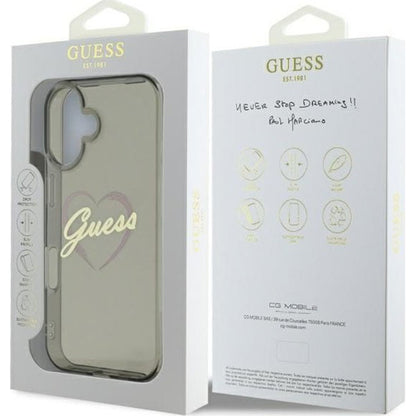 Futrola za Apple iPhone 16 Plus, Guess, IML Heart, Crna
