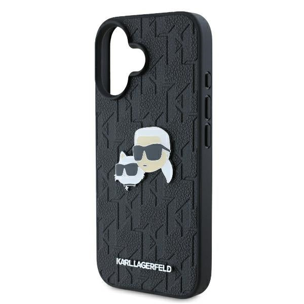 Futrola za Apple iPhone 16 Plus, Karl Lagerfeld, Monogram Karl & Choupette's Heads, Crna