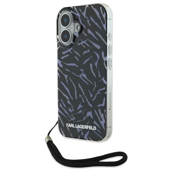 Futrola za Apple iPhone 16 Plus, Karl Lagerfeld, Zebra with Cord Strap, Ljubičasta