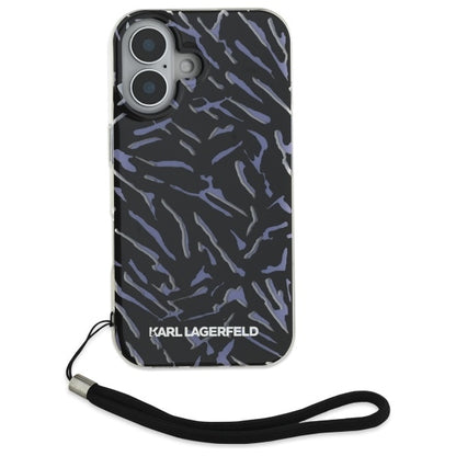 Futrola za Apple iPhone 16 Plus, Karl Lagerfeld, Zebra with Cord Strap, Ljubičasta