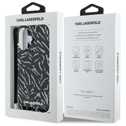 Futrola za Apple iPhone 16 Plus, Karl Lagerfeld, Zebra with Cord Strap, Ljubičasta