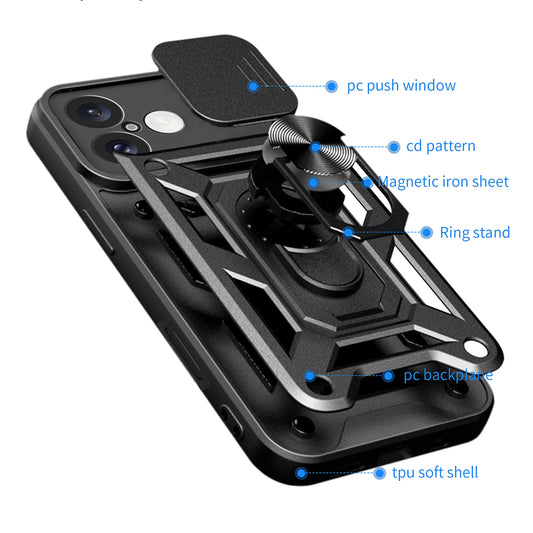 Maska za Apple iPhone 16 Plus, Techsuit, CamShield, Crna