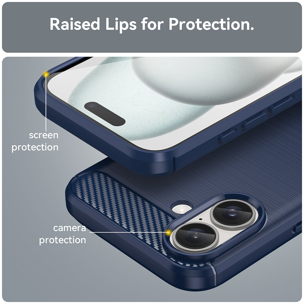 Maska za Apple iPhone 16 Plus, Techsuit, Karbon, Plava