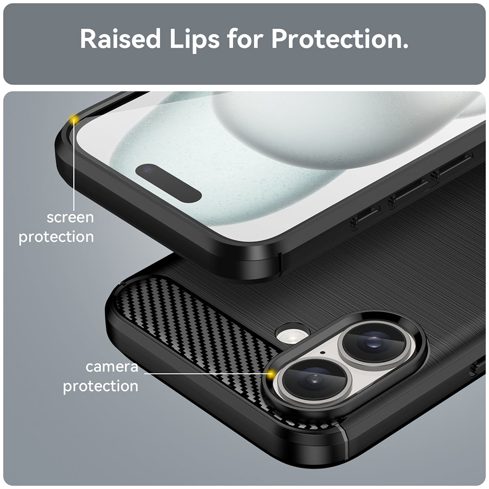 Maska za Apple iPhone 16 Plus, Techsuit, Karbon, Crna