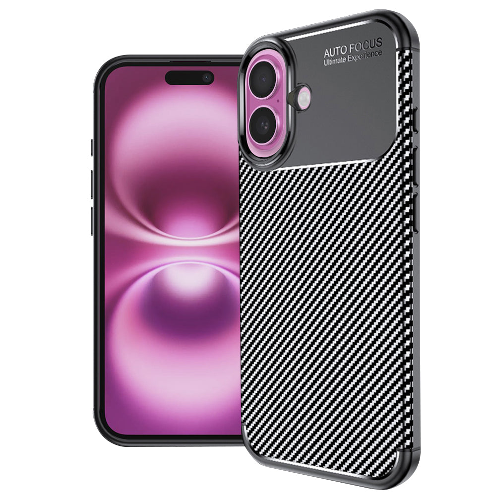 Maska za Apple iPhone 16 Plus, Techsuit, CarbonFiber, Crna