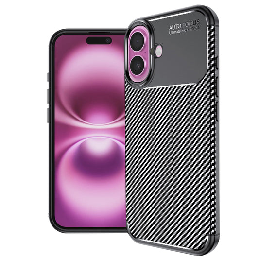Maska za Apple iPhone 16 Plus, Techsuit, CarbonFiber, Crna