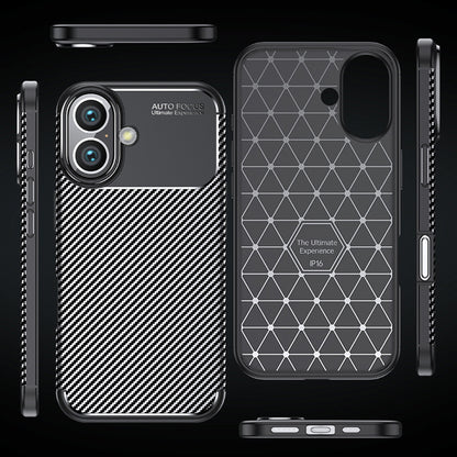 Maska za Apple iPhone 16 Plus, Techsuit, CarbonFiber, Crna