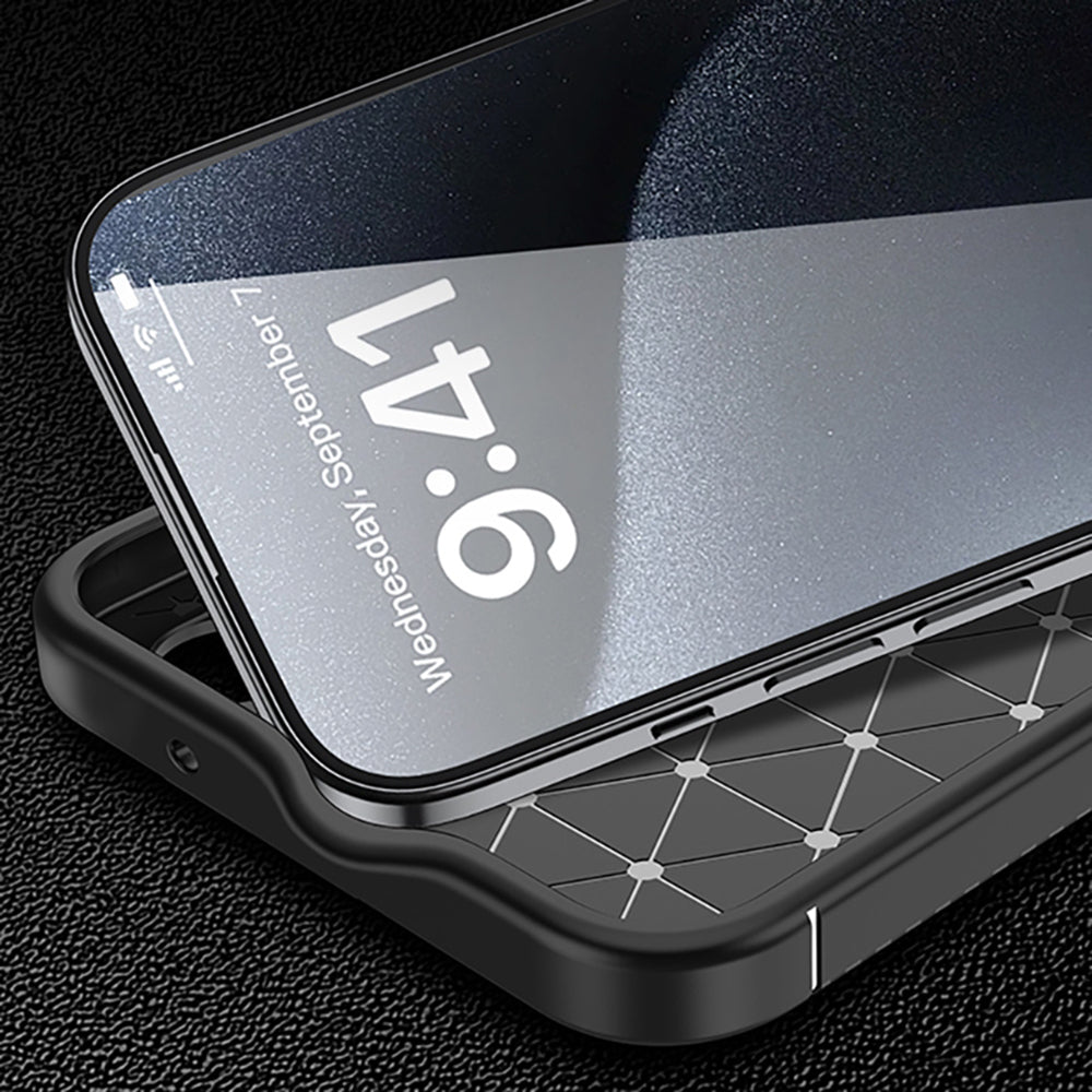 Maska za Apple iPhone 16 Plus, Techsuit, CarbonFiber, Crna