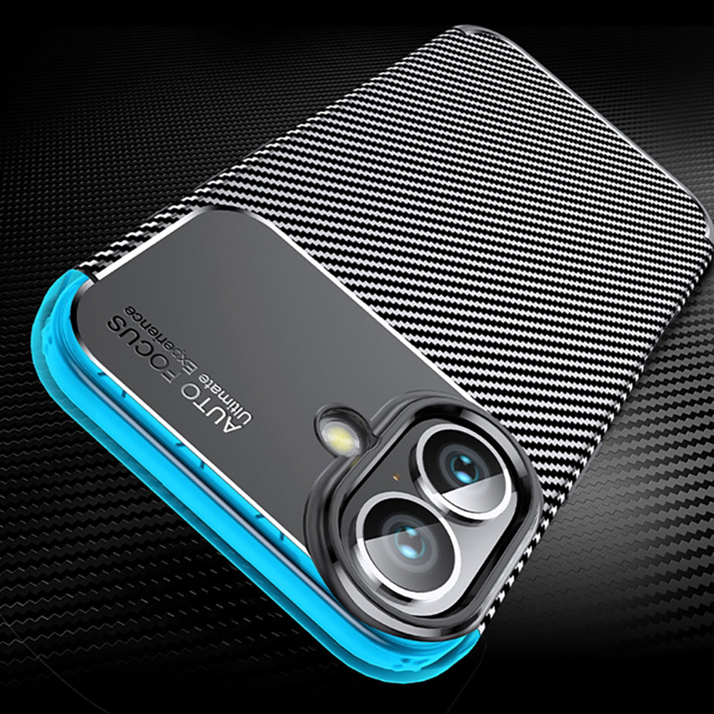 Maska za Apple iPhone 16 Plus, Techsuit, CarbonFiber, Crna