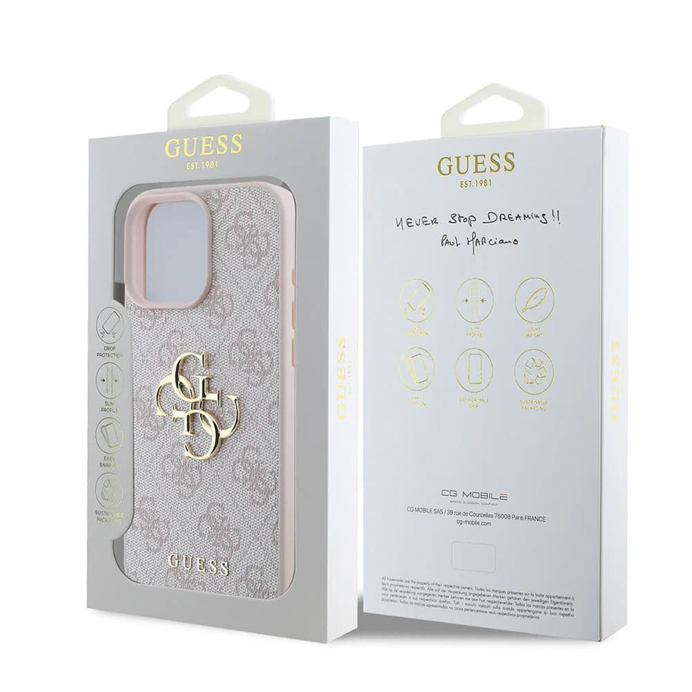 Futrola za Apple iPhone 16 Pro, Guess, 4G Big Logo, Roza