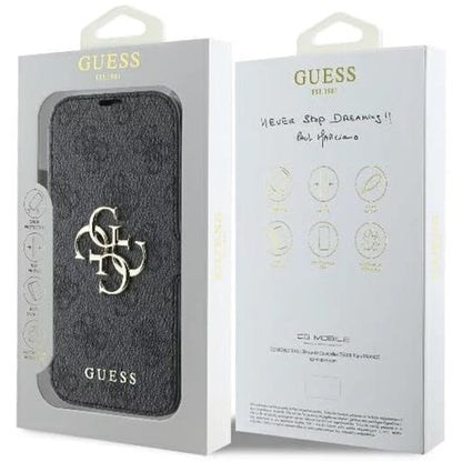Futrola za Apple iPhone 16 Pro, Guess, 4G Book, Crna