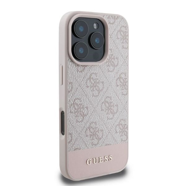 Futrola za Apple iPhone 16 Pro, Guess, 4G Bottom Stripe, Roza