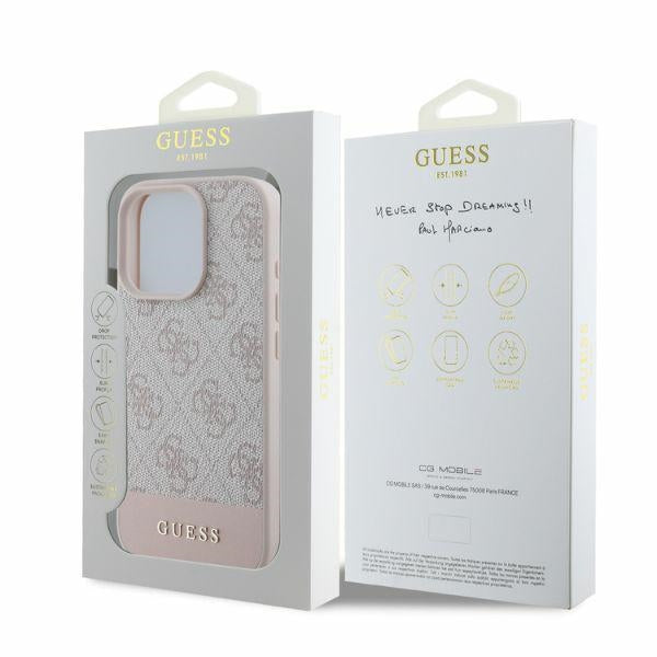Futrola za Apple iPhone 16 Pro, Guess, 4G Bottom Stripe, Roza