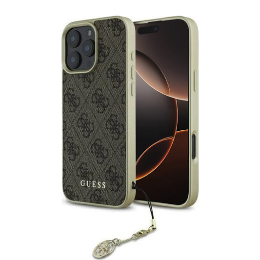 Futrola za Apple iPhone 16 Pro, Guess, 4G Charm, smeđa