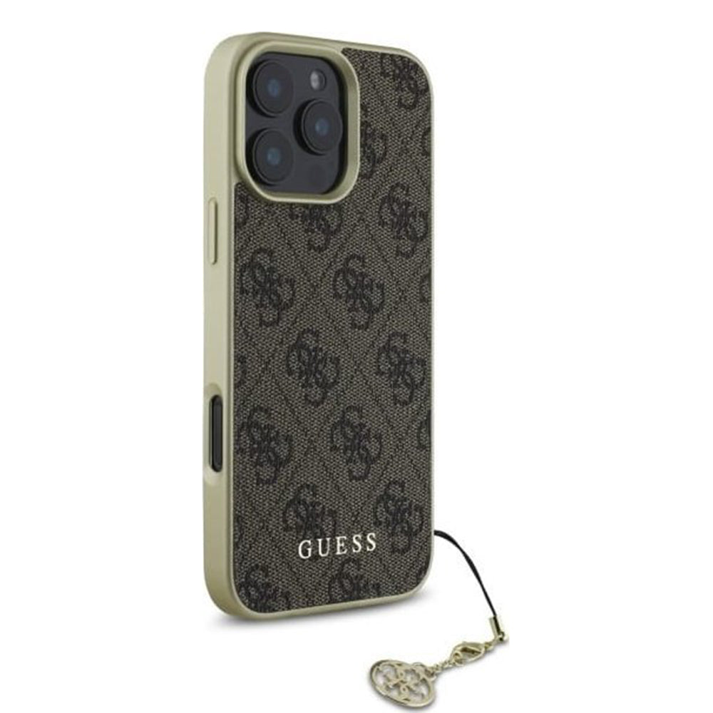 Futrola za Apple iPhone 16 Pro, Guess, 4G Charm, smeđa